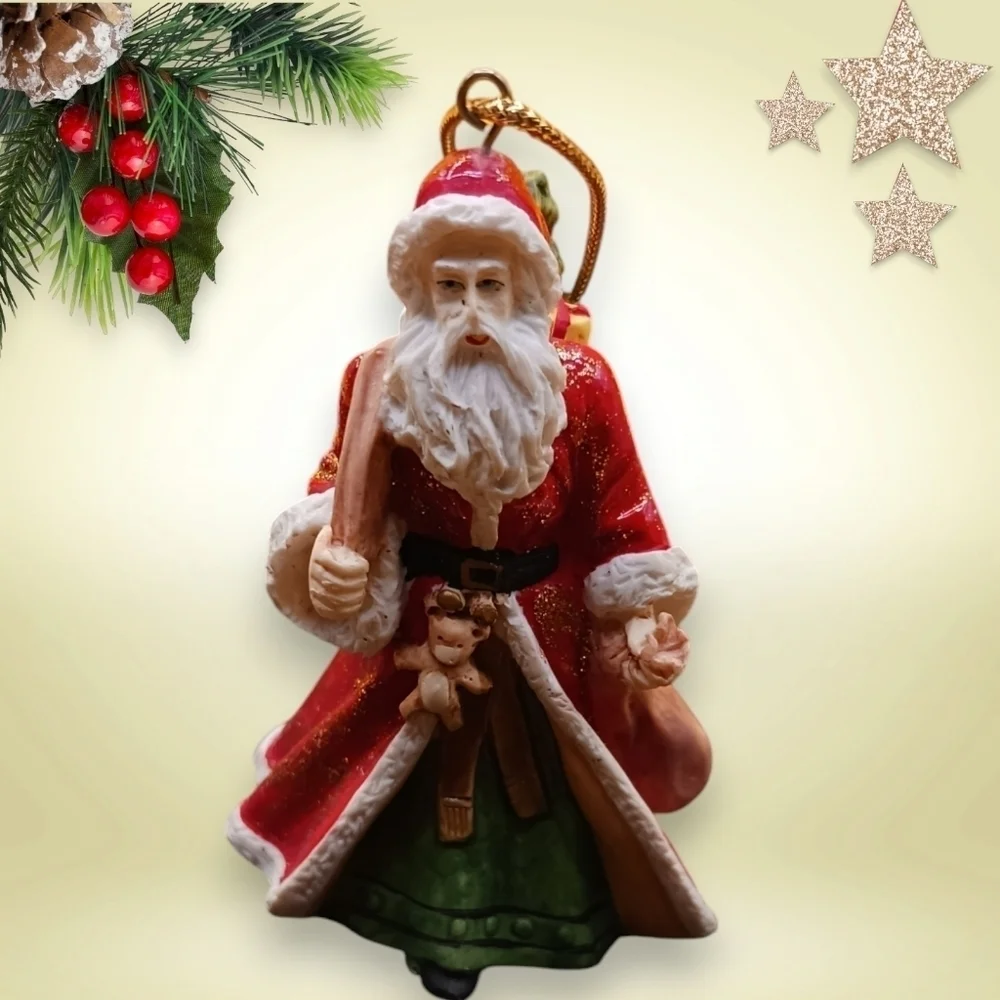 Arnart vtg 1989 santas claus in America ornaments set of 3  